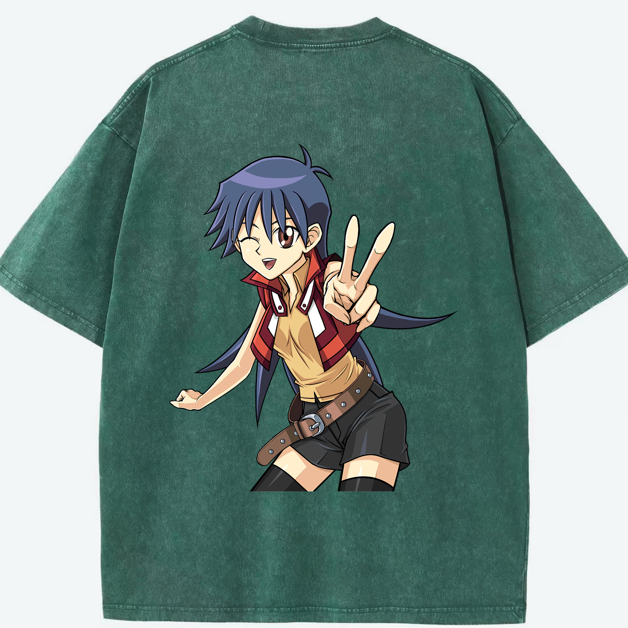 （画像用） 遊☆戯☆王 Yu-Gi-Oh! 綿100% ヴィンテージ風 半袖Tシャツ（背面プリント）